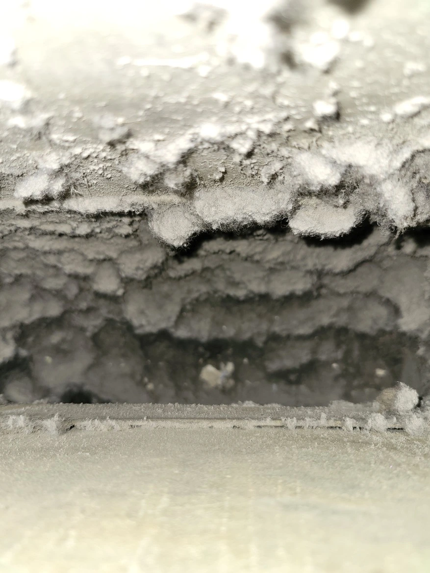 Dirty air duct before cleaning — Verona NJ home